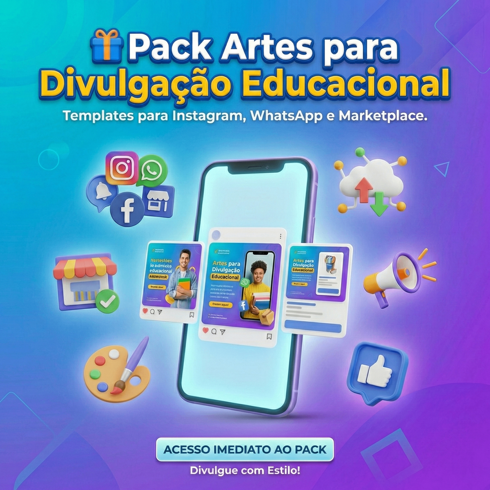 Pack Artes para Divulgação Educacional